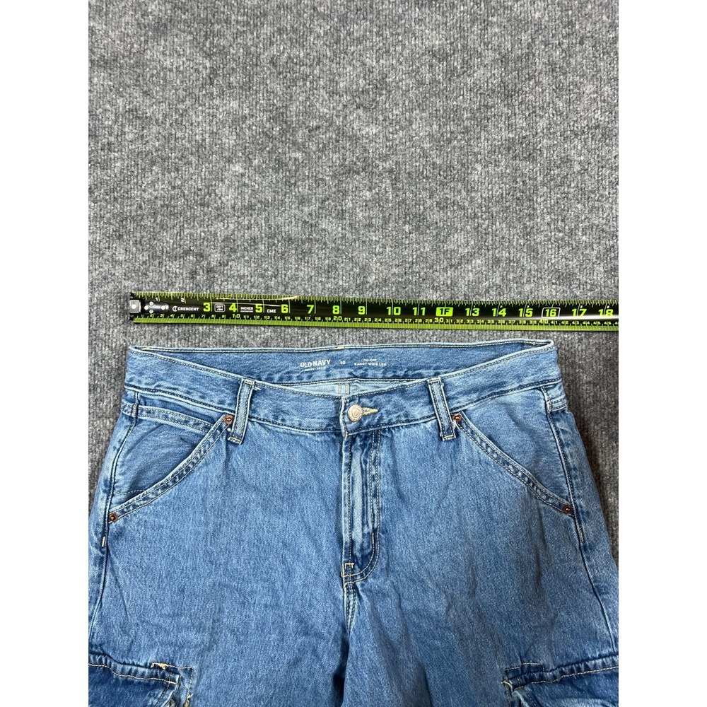 Old Navy Baggy Jeans womens 10 Blue Drapey Denim Cotton Preppy Mid-Rise Wide Leg - Picture 6 of 14